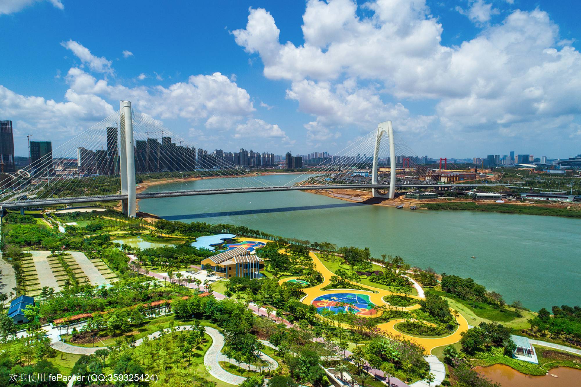 南宁建宁水务集团完成邕江综合整治和开发利用工程建设，“百里秀美邕江”风景如画。图为万达茂段滨水景观。（陈贵贤 摄）.jpg